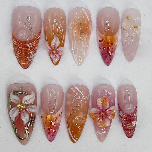 Nail Stickers Removable Nail Simple French Flower