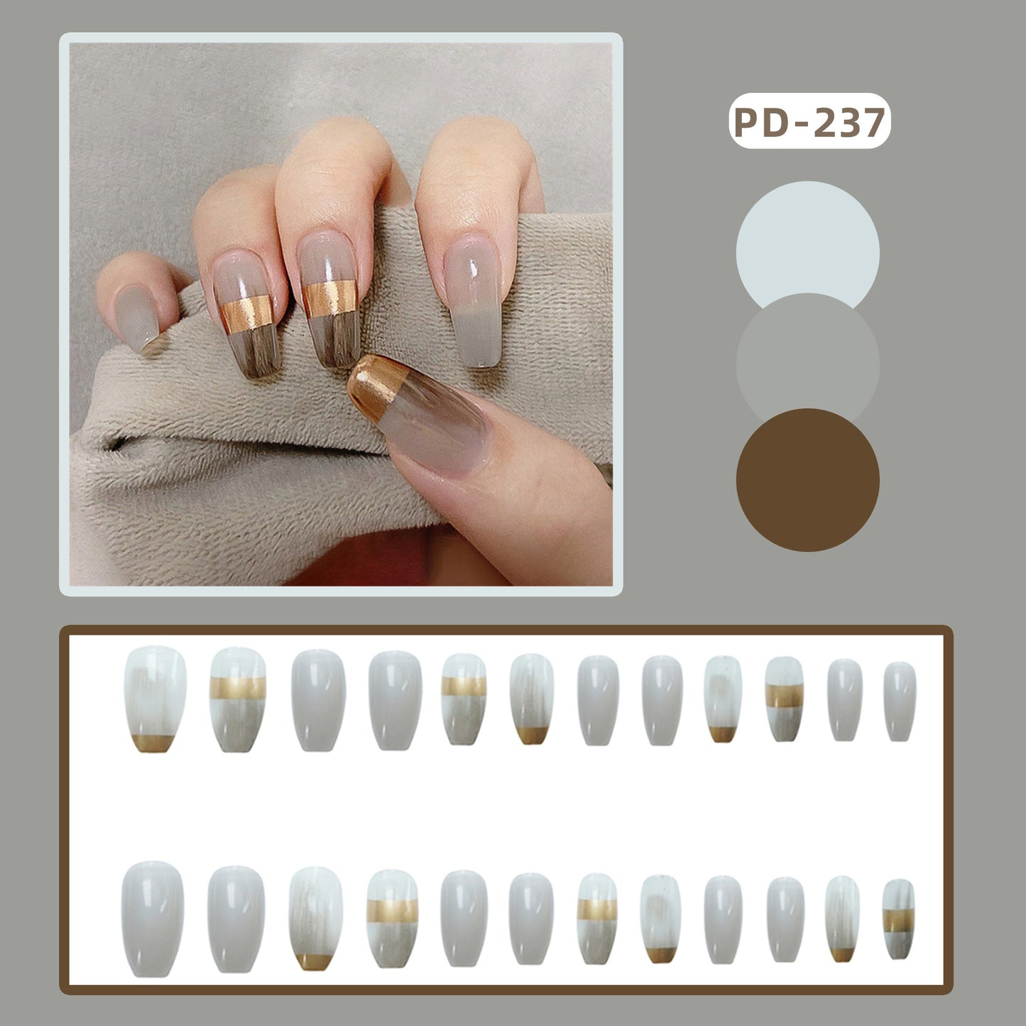 Wear Nail Manicure Fake Nail Tip Stickers Finished Product Nail Tip Frosted Ballet Nail Sticker