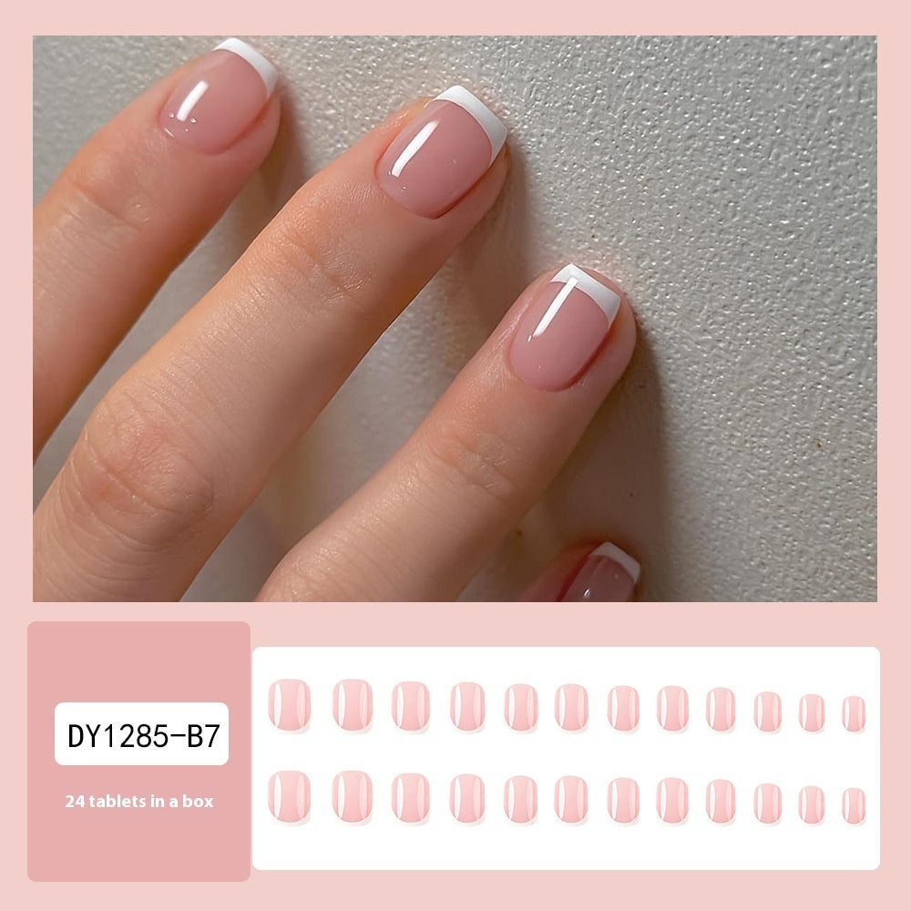 Simple White French Fake Nails