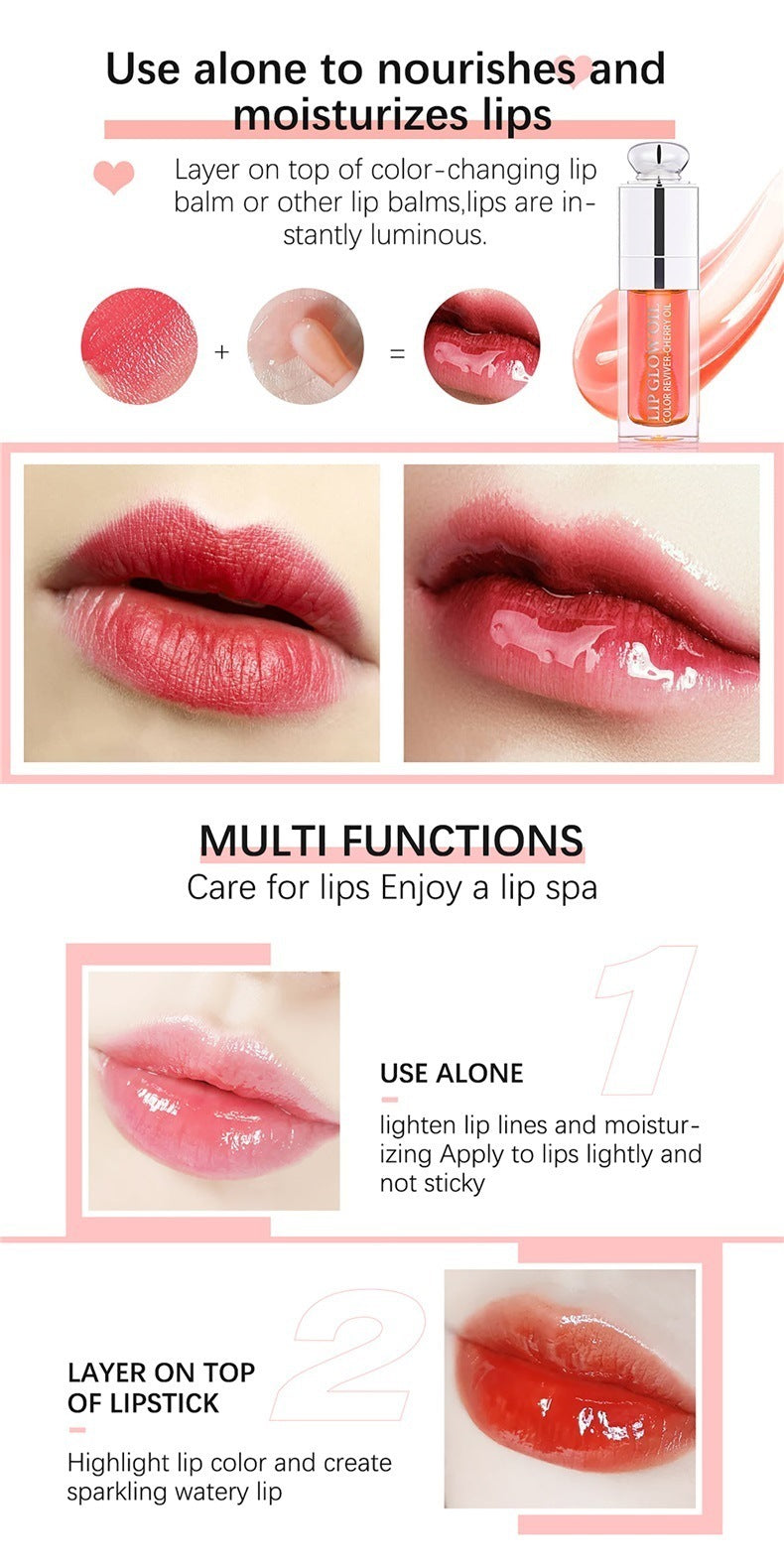 Ibcccndc Lip Gloss Lipstick Moisturizing And Nourishing Lip Lacquer Transparent Toot Lip Gloss