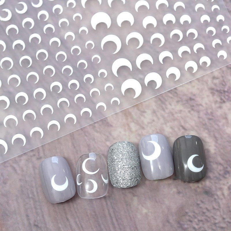 Embossed Black-and-white Butterfly Rose Nail Stickers