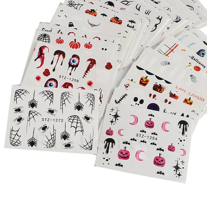 24 Suit Pumpkin Skull Nail Stickers