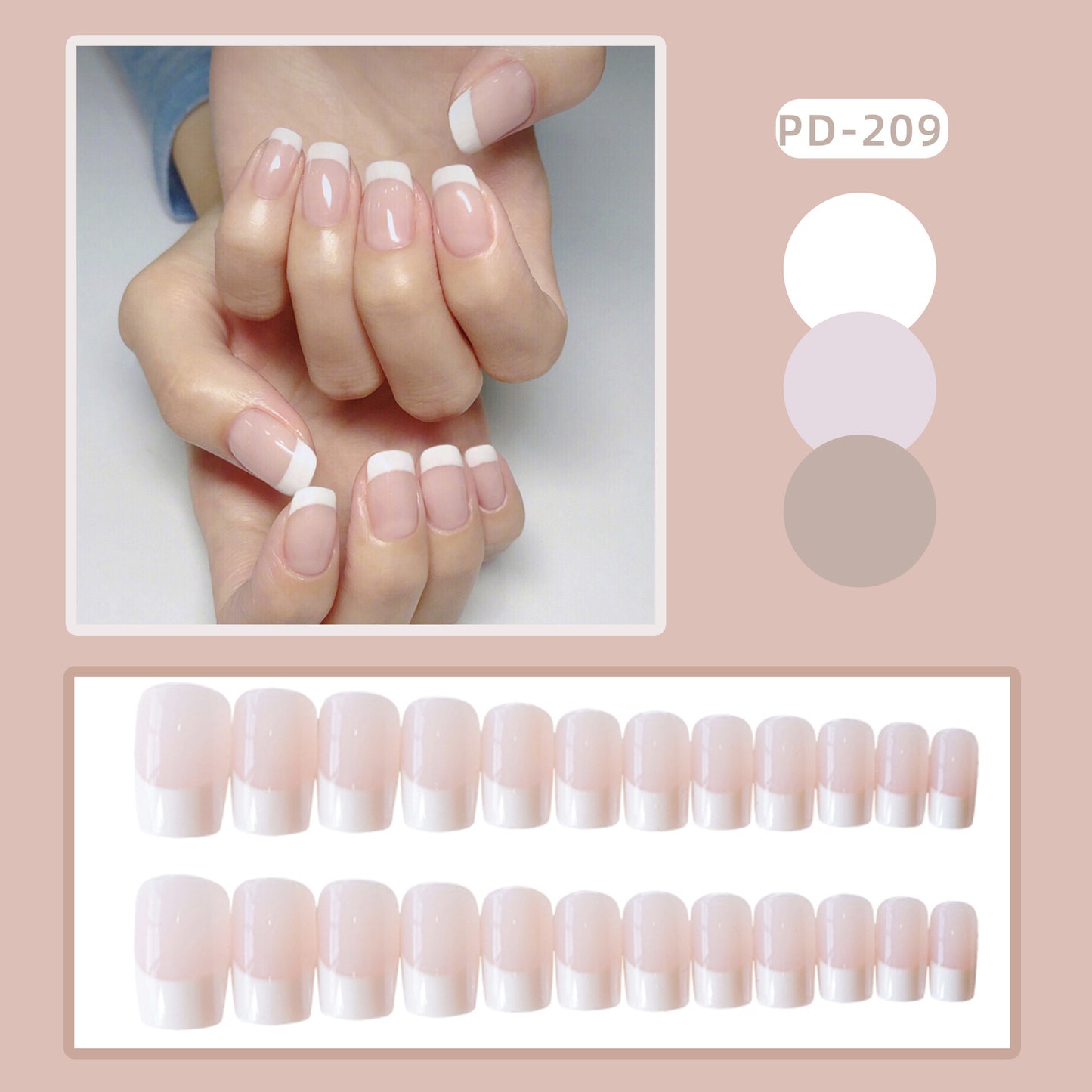 Wear Nail Manicure Fake Nail Tip Stickers Finished Product Nail Tip Frosted Ballet Nail Sticker