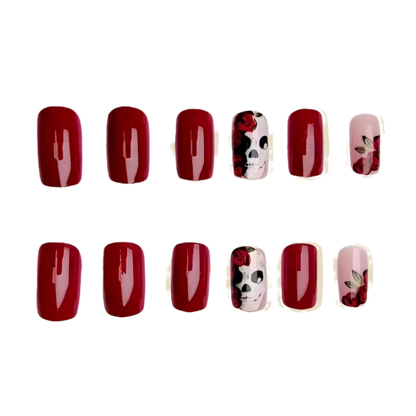 Halloween Nail Stickers Wine Red Shiny Patch