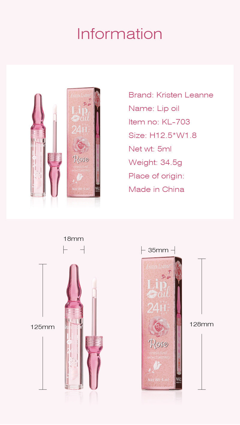 Long-acting Water Locking Rose Petals Moisturizing And Nourishing Lip Gloss Lip Gloss