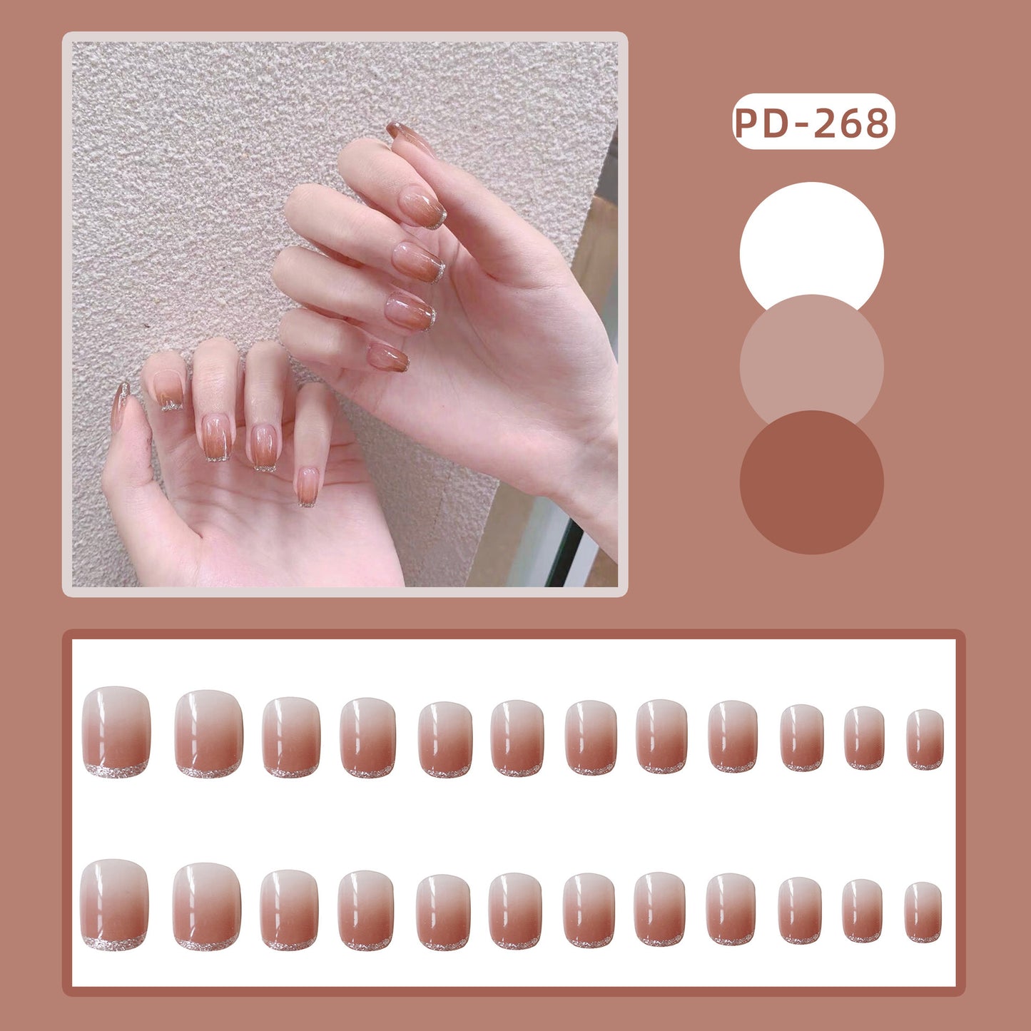 Wear Nail Manicure Fake Nail Tip Stickers Finished Product Nail Tip Frosted Ballet Nail Sticker