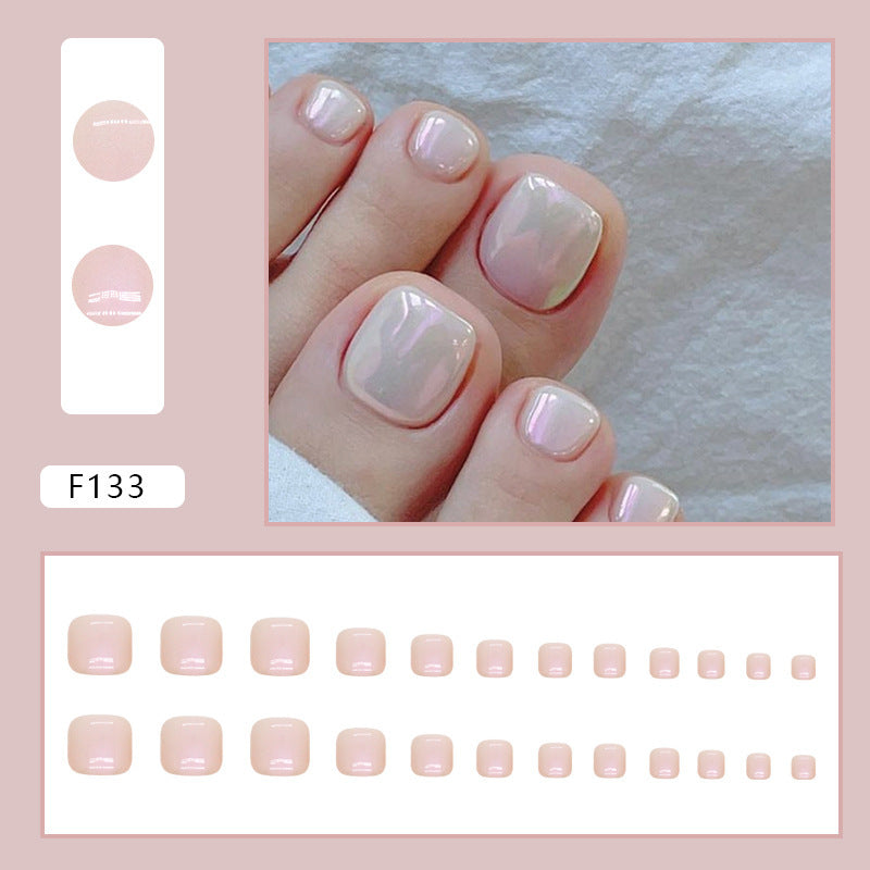 Feet Fake Nails Warm Color Solid Color Aurora Nail Beauty White Feet Nail Tip