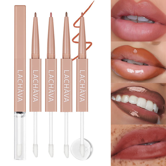 Double-headed Matte Lip Liner Transparent Moisturizing Lip Gloss