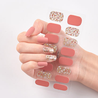 Bronzing Cat's Eye Letters Color Nail Polish Film Nail Stickers Full Stickers