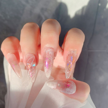 High Quality Fairy White Polarised Nail Stickers