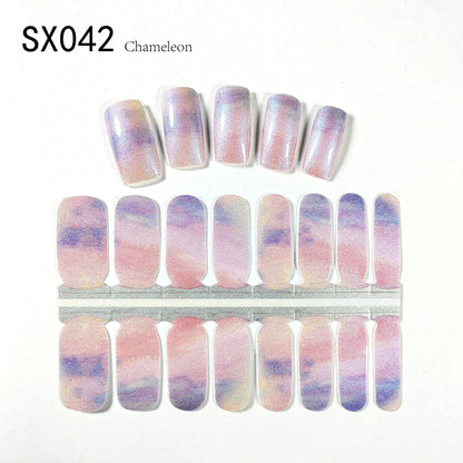 Starry Sky Nail Stickers Oil Film Color Changing