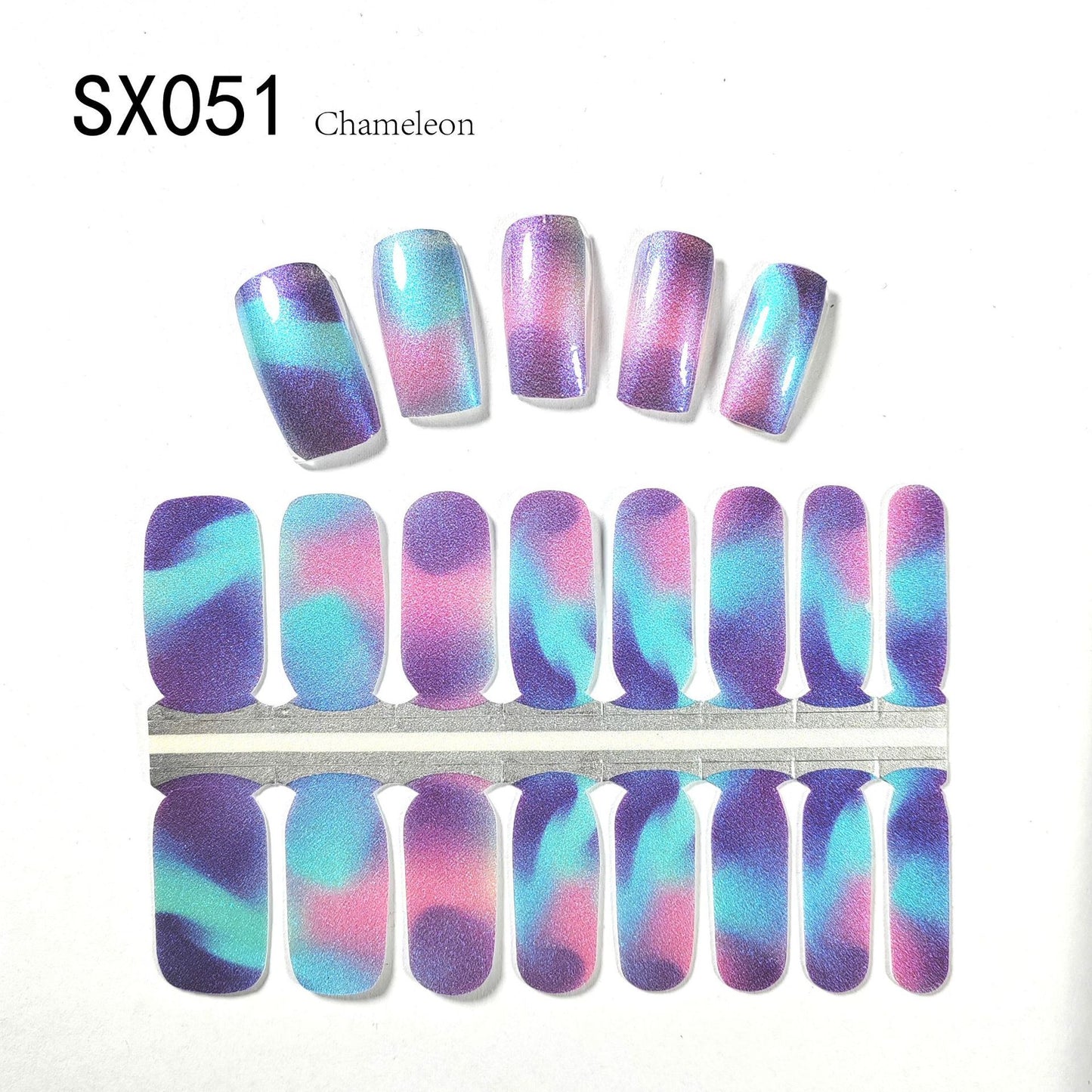 Starry Sky Nail Stickers Oil Film Color Changing