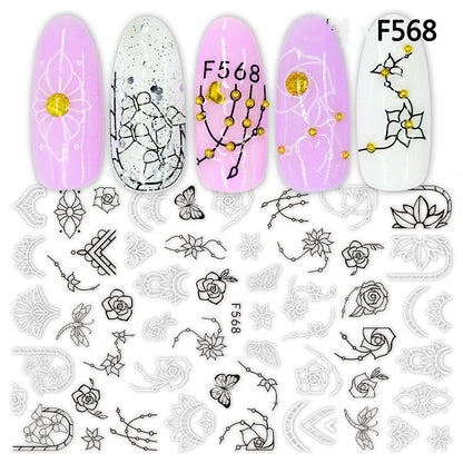 Japanese Three-dimensional 5D Embossed Nail Stickers