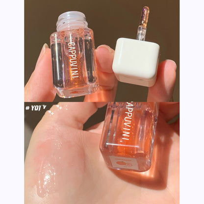 Small Square Lip Gloss Transparent Lip Gloss Glass Moisturizing And Nourishing Mirror Lip Lacquer