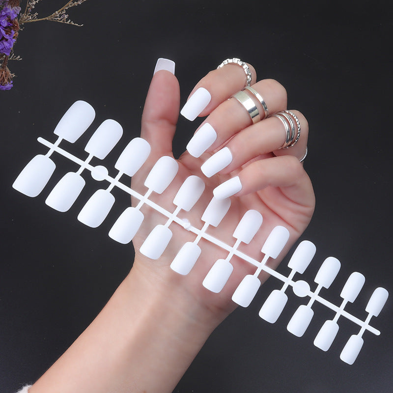 Solid Color Long Square Head Frosted Nail Stickers