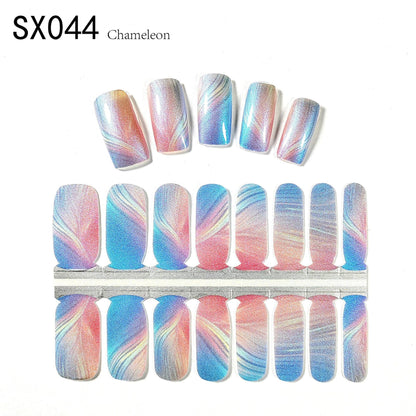 Starry Sky Nail Stickers Oil Film Color Changing