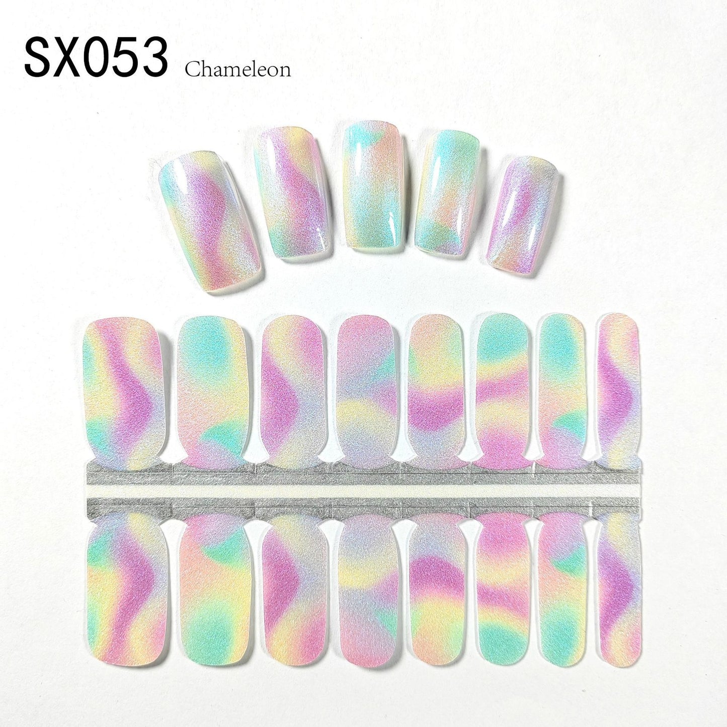 Starry Sky Nail Stickers Oil Film Color Changing