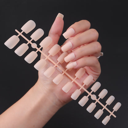 Solid Color Long Square Head Frosted Nail Stickers