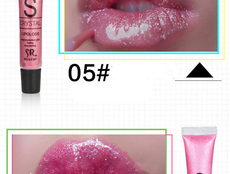 SR Hose Water-sensing Lip Gloss With Pearlescent Gold Moisturizing Temptation Lip Gloss