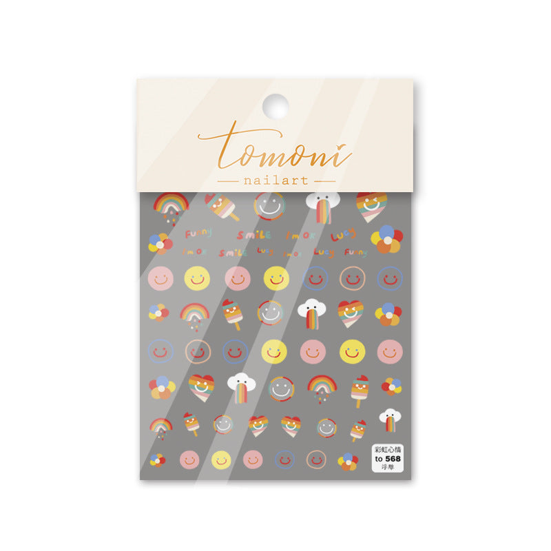 5D Nail Stickers Japanese Adhesive Nail Stickers Colored Fruits And Flowers