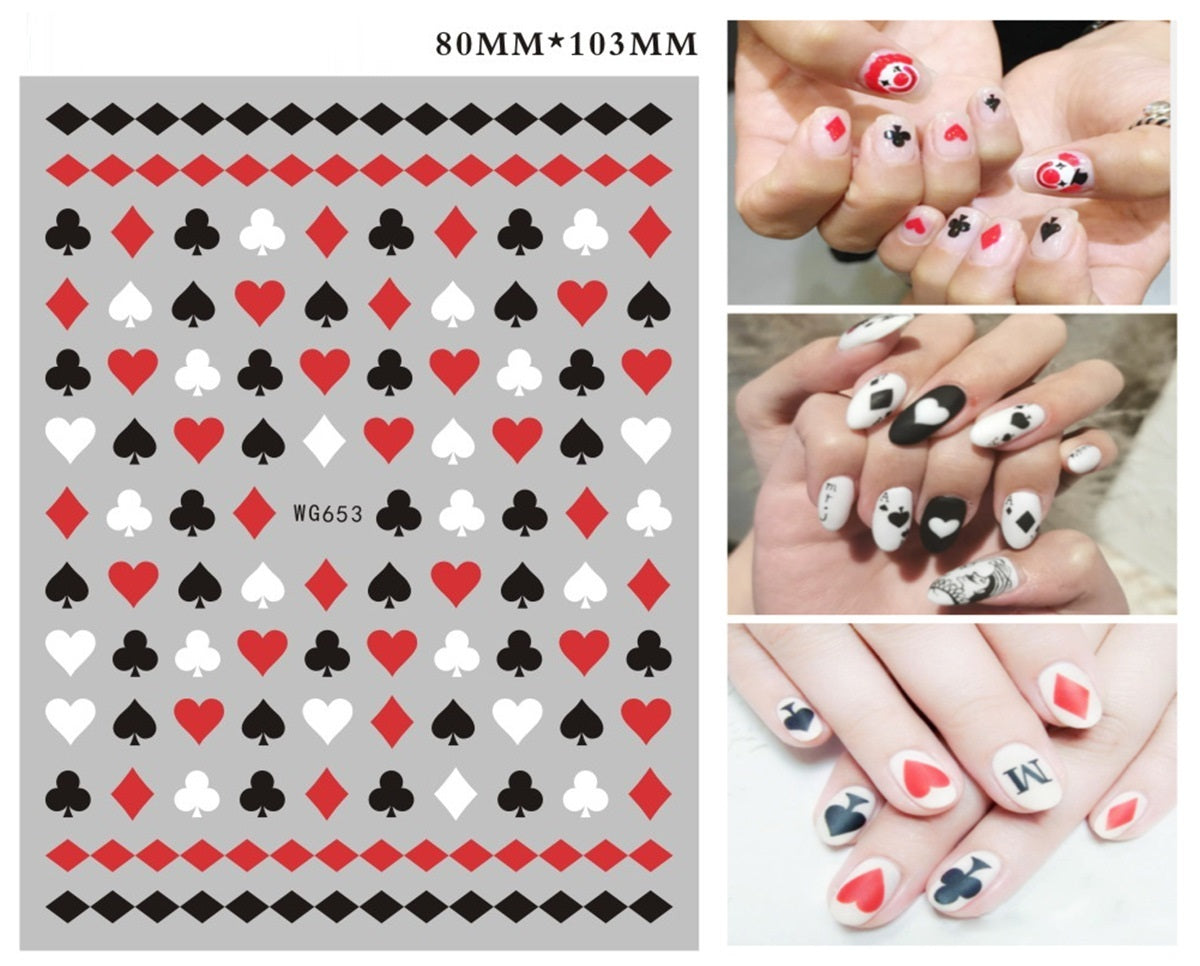 New Internet Celebrity Playing Cards Nail Stickers