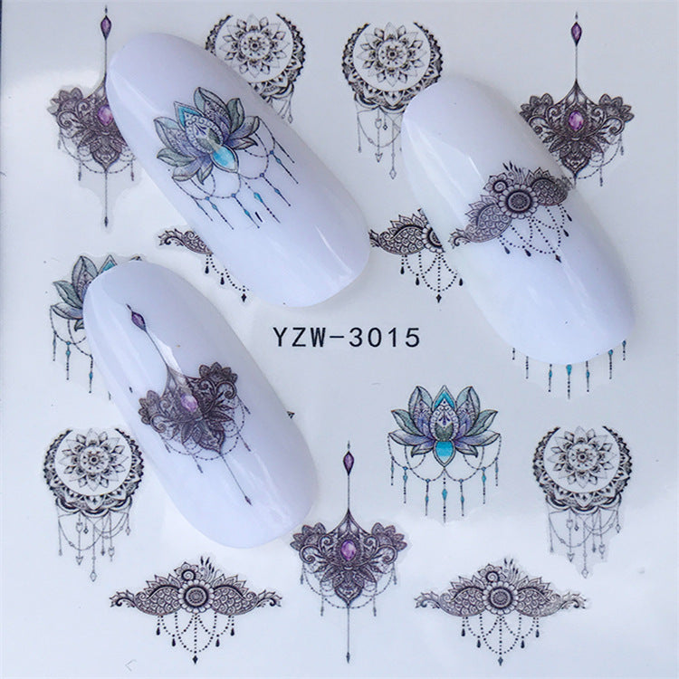 Spring New Butterfly Flower Cross Border Watermark Nail Stickers Nail Stickers Wholesale