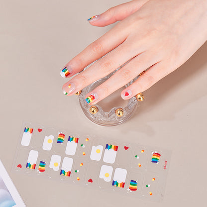 Nail Stickers Full Stickers Rainbow Cute Nail Stickers