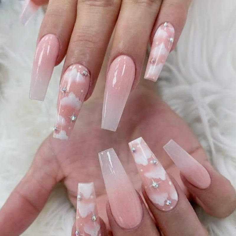 Women's Detachable Long Ballerina Nail Stickers