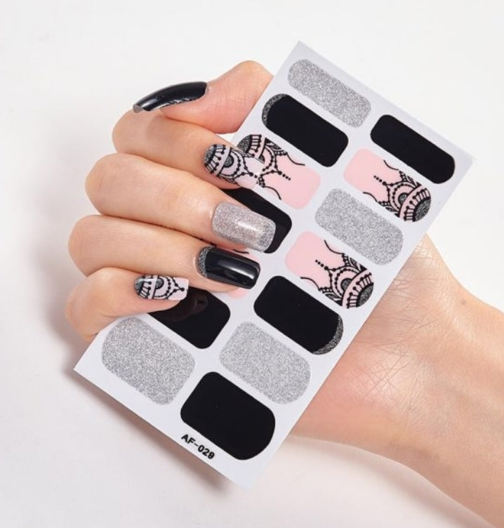 Autocollants pour ongles, colle pour vernis à ongles, autocollants pour ongles complets