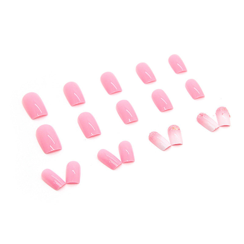 Mid-length Square Fake Nails Shiny Fragments