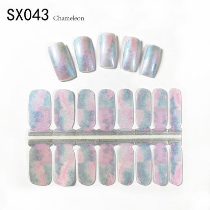 Starry Sky Nail Stickers Oil Film Color Changing