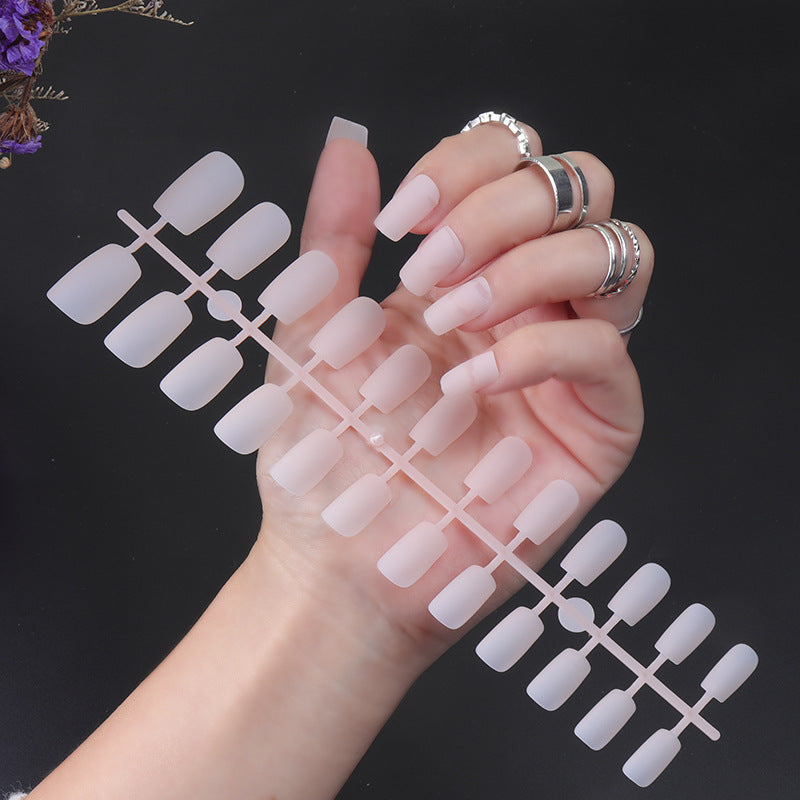 Solid Color Long Square Head Frosted Nail Stickers