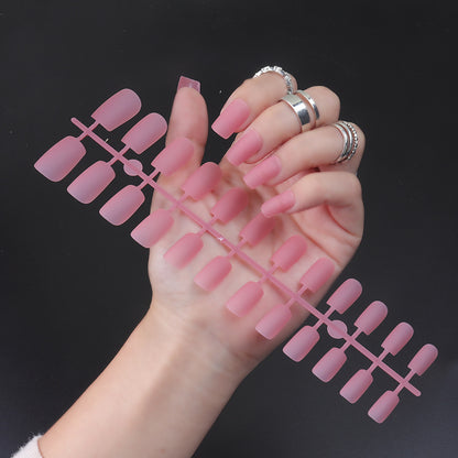 Solid Color Long Square Head Frosted Nail Stickers